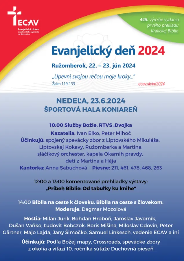 Evanjelický deň 2024 - program a registrácia